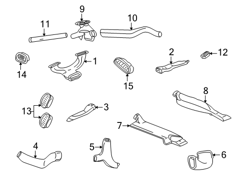 2000 Chrysler Concorde Defroster Grille, Sandstone, Front Passenger Side Diagram for PD56XTM