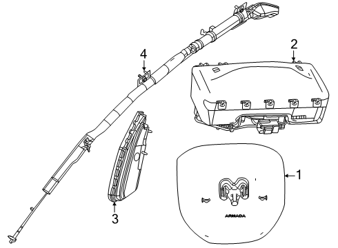 2025 Ram 1500 Air Bag - Driver Diagram for 7FB711X7AC