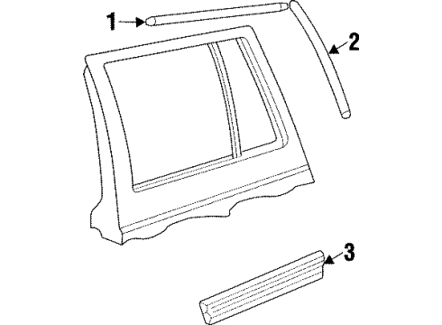 1999 Jeep Cherokee Body Side Molding, Rear Diagram for 5EM59TZZAE