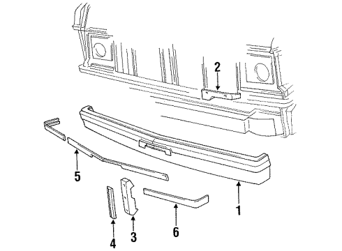 1988 Dodge B250 Bumper Assembly - Front Diagram
