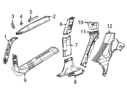 2025 Dodge Charger Daytona Molding - Scuff Diagram for 7KQ53TX7AB