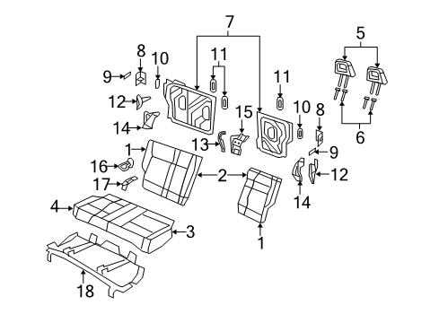 2007 Jeep Patriot Headrest, Gray, Rear Diagram for 1ER34XDVAA