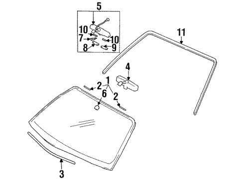 1998 Chrysler Sebring Mirror Inside Diagram for MR975748