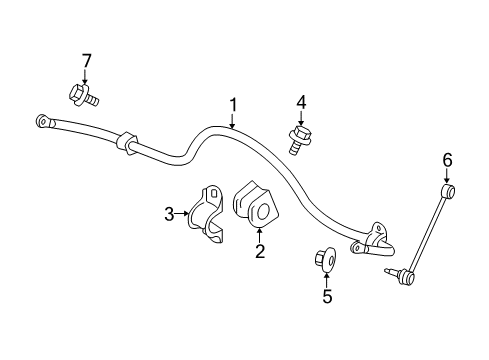 2006 Jeep Commander Stabilizer Bar Screw, Rear Diagram for 6508505AA