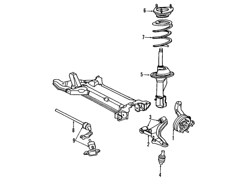 1991 Dodge Dynasty Stabilizer Bar Bushing Diagram for 4449619