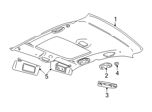 2004 Chrysler Sebring Headliner Diagram for RF10TL2AF