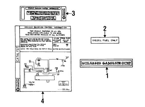 1990 Dodge W250 Information Labels Diagram