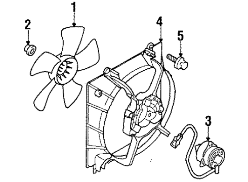 1997 Dodge Avenger Fan Blade Nut Diagram for MB356066