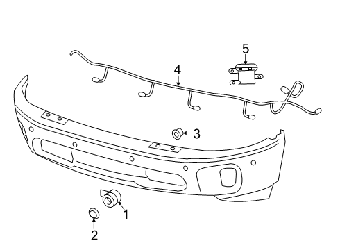 2024 Ram 3500 Parking Sensor Mount Bracket, Front Diagram for 68449575AA