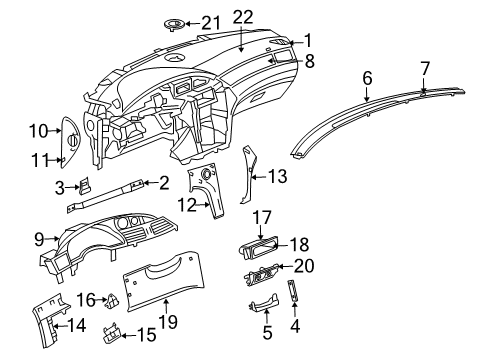 2006 Chrysler Pacifica Instrument Panel Nut, Rear Diagram for 6102126AA