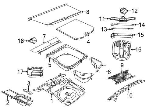 2011 Jeep Grand Cherokee Cargo Lamp, Rear Diagram for 5023881AG