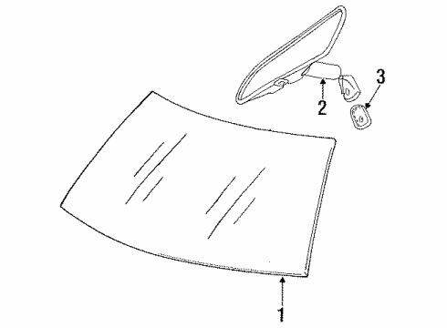 1995 Dodge Intrepid Glass - Windshield Diagram