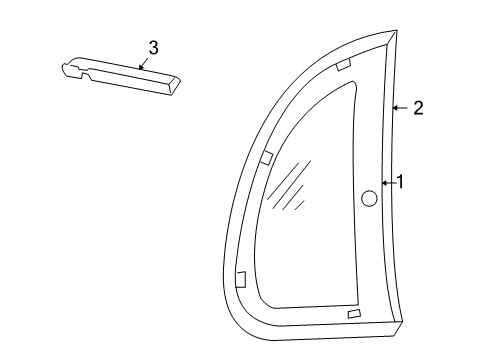 2007 Chrysler PT Cruiser Quarter Glass Diagram for 5067227AD