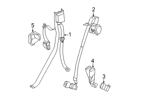 2011 Dodge Durango Outer Belt, Beige, Rear Center Driver Side Diagram for 1SU05BD3AD