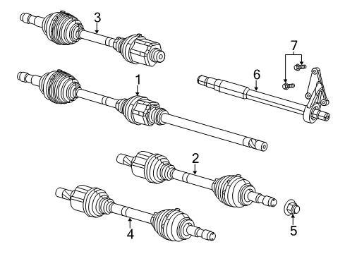 2015 Ram ProMaster 3500 Intermediate Shaft, Front Diagram for 68066178AA