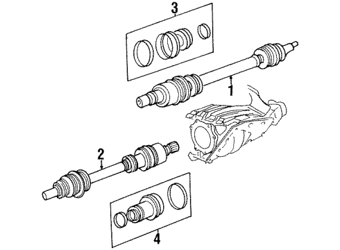 1997 Chrysler Sebring Front Axle Shafts & Joints Diagram