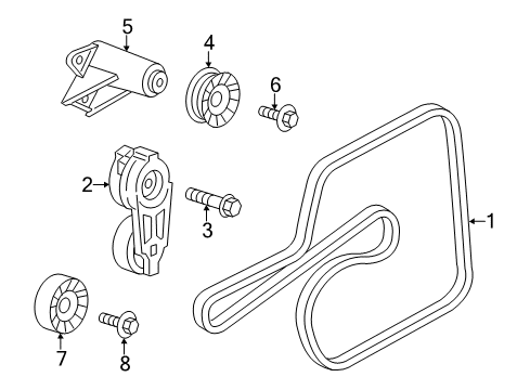2018 Chrysler 300 Idler Pulley Bolt Diagram for 6511288AA