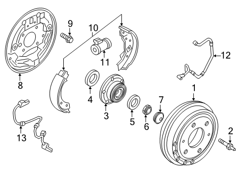 2016 Ram ProMaster City Hub & Bearing Nut Diagram for 6509738AA