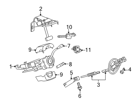 2011 Ram 1500 Column Cover, Gray Diagram for 1GE44XDVAB