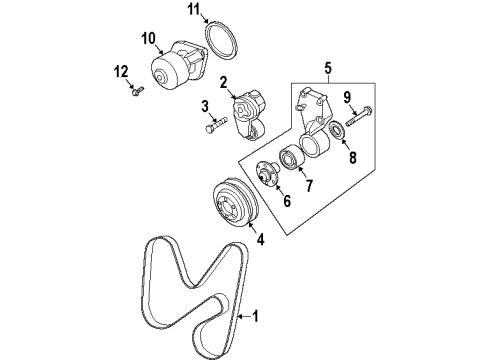 2000 Dodge Ram 2500 Serpentine Tensioner Diagram for 53010158AC