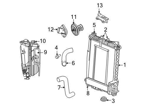 2009 Chrysler Aspen Radiator & Components Diagram 2 - Thumbnail