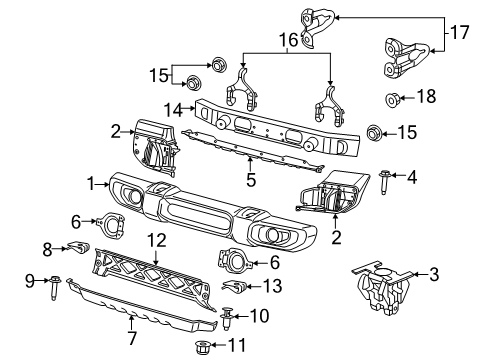 2020 Jeep Gladiator Trim Panel, Front Diagram for 6QZ85RXFAC