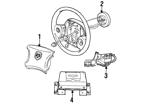 1994 Dodge Ram 1500 Clockspring Diagram for 56007627AA