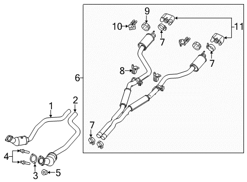 2015 Dodge Challenger Catalytic Converter Gasket Diagram for 68529433AA