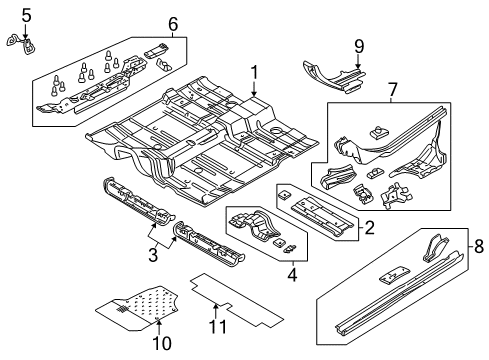 2005 Chrysler Sebring Front Floor Pan Diagram for 4814982AB