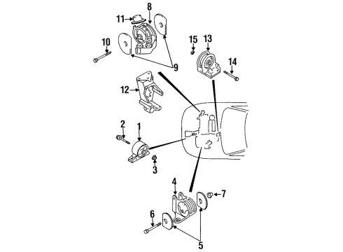 2000 Chrysler Sebring Mount Bracket Diagram for MD196937