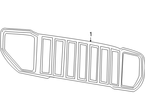 2008 Jeep Liberty Grille, Front Diagram for 5KH101DAAD