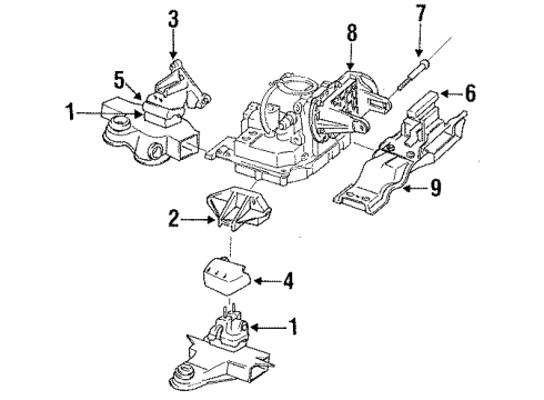 1994 Chrysler New Yorker Engine & Trans Mounting Diagram