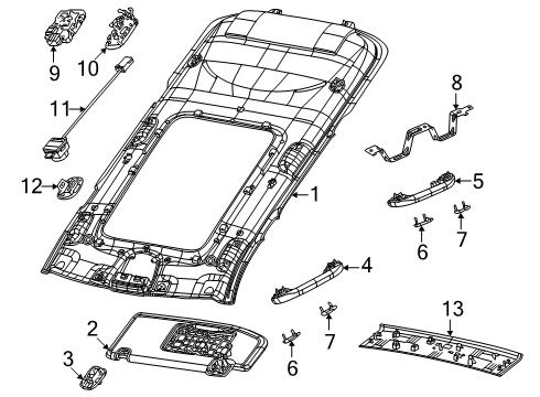 2021 Jeep Grand Cherokee L Interior Trim - Roof Diagram 1 - Thumbnail