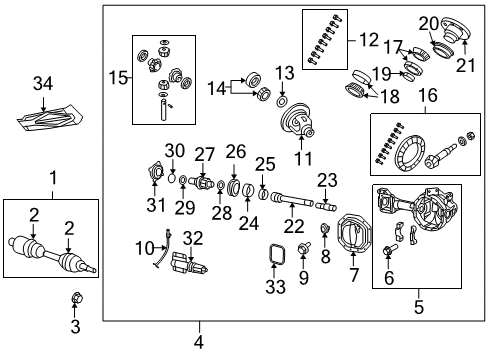 2009 Dodge Ram 1500 Lock Nut, Front Diagram for 6506454AA