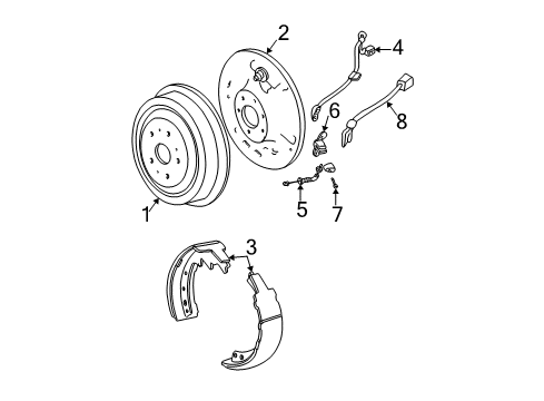 2000 Jeep Wrangler ABS Sensor Bracket, Rear Diagram for 56026757