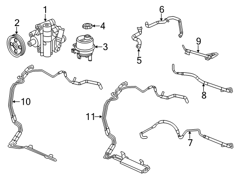 2011 Dodge Journey Power Steering Cooler Tube, Front Diagram for 68304253AC