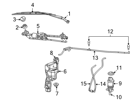 2011 Jeep Compass Washer Nozzle, Front Diagram for 5165712AA