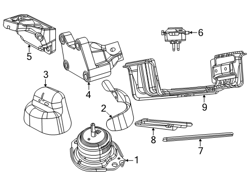 2024 Dodge Durango Heat Shield, Driver Side Diagram for 5038673AA