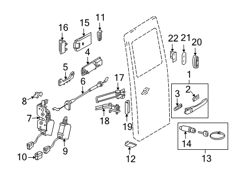 2004 Dodge Sprinter 2500 Handle, Outside, Front Outer Diagram for 5124094AA