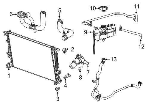 2019 Jeep Cherokee Upper Hose, Lower Diagram for 68403557AB