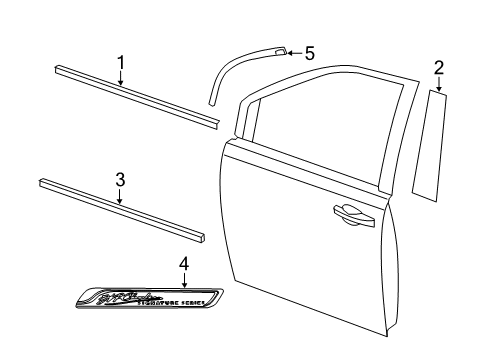 2011 Dodge Grand Caravan Applique, Front Passenger Side Diagram for 5020664AD