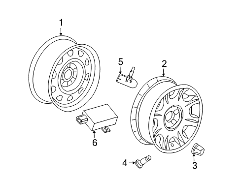 2010 Chrysler 300 Wheel Nut Diagram for 6507825AA