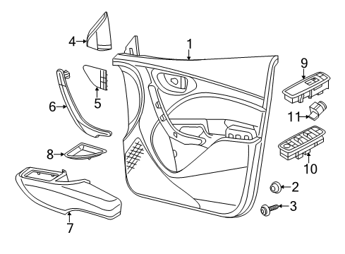 2013 Dodge Dart Upper Cover, Rear Passenger Side Diagram for 1TR40DX9AB
