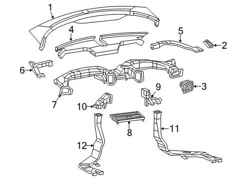 2013 Dodge Dart Air Vent Grille, Black, Outer Passenger Side Diagram for 1SV15LX7AB