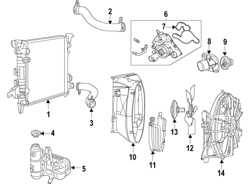 2023 Ram 2500 Electric Cooling Fan Diagram for 68322663AB