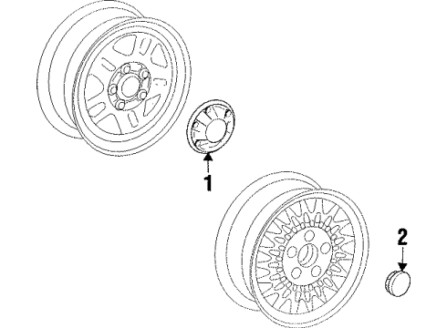 2000 Jeep Cherokee Wheel Covers & Trim Diagram