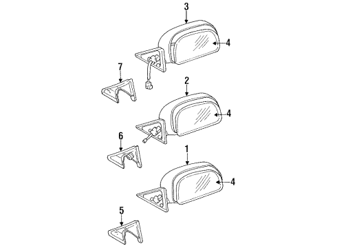 1993 Dodge Colt Outside Mirrors Diagram