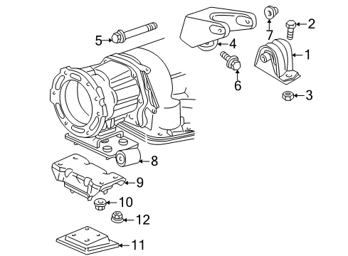 2002 Jeep Wrangler Mount Bracket, Driver Side Diagram for 52059285AB