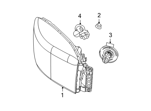 2010 Dodge Ram 1500 Headlamp Components Diagram