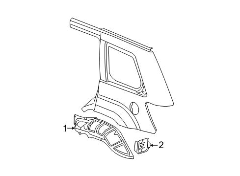 2008 Jeep Grand Cherokee Striker Reinforcement, Rear Diagram for 55394200AB
